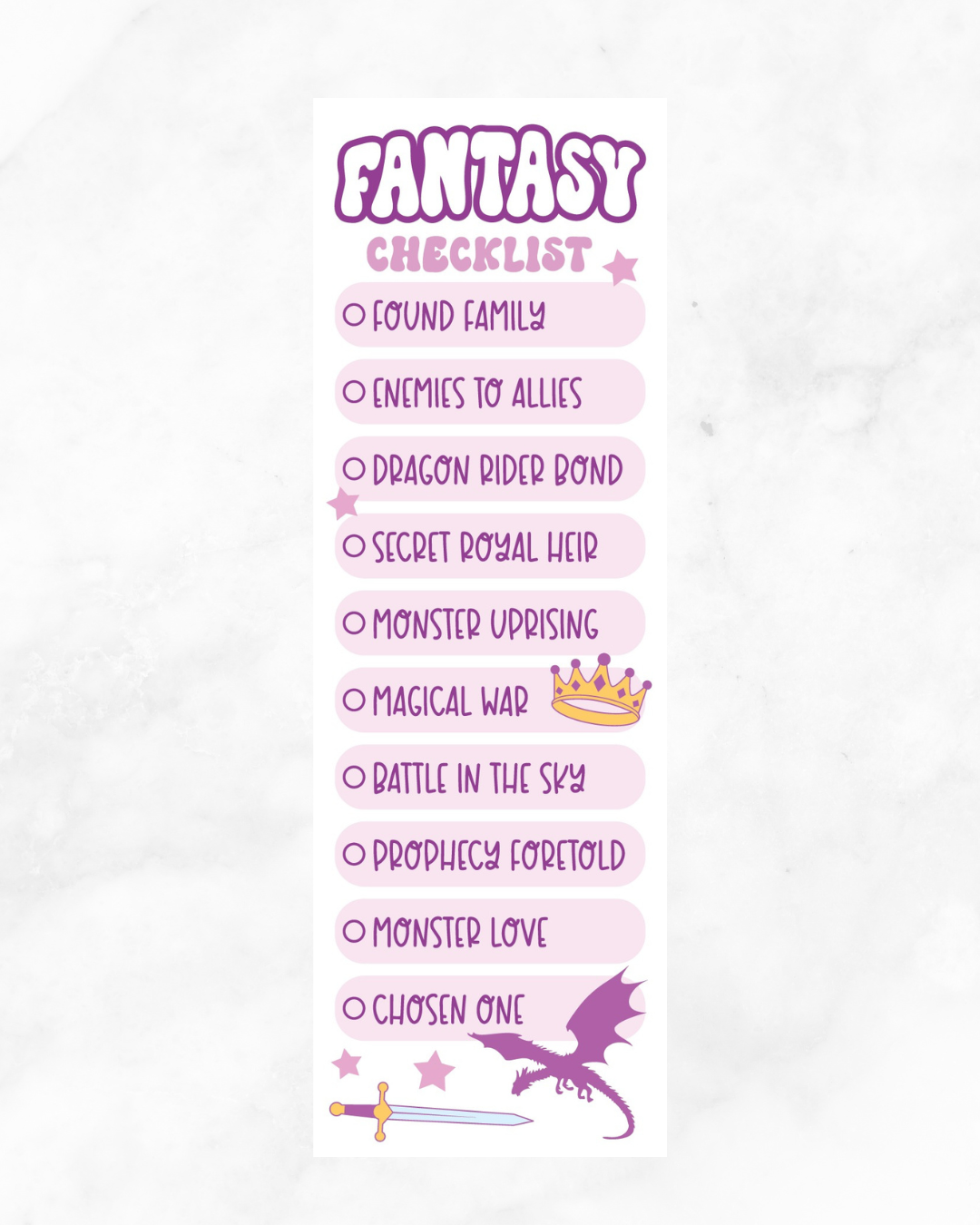 Fantasy Romance Bookmark