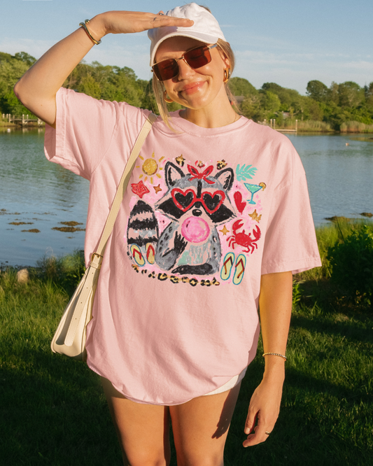 Girly Racoon Tee | Comfort Colors